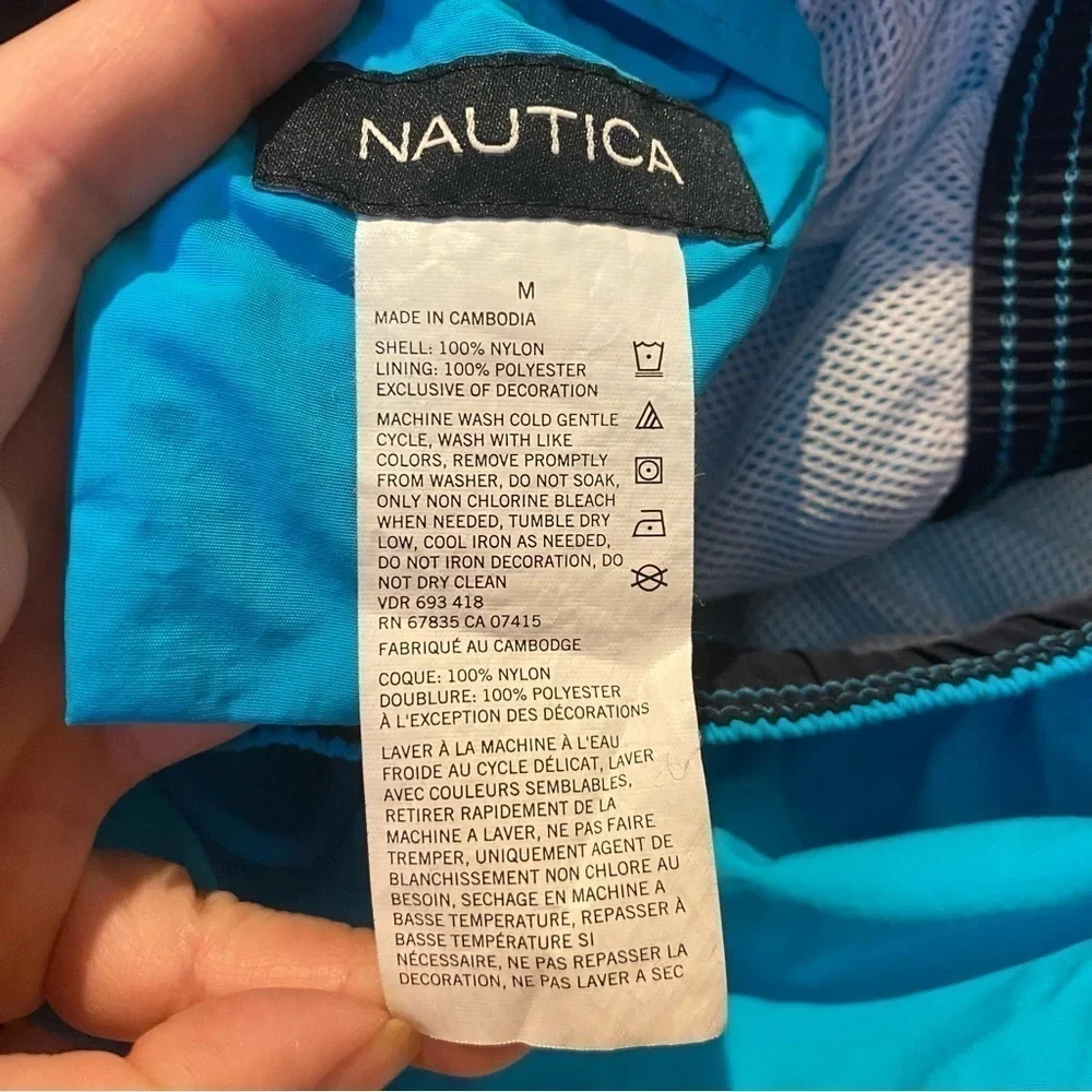 NAUTICA Men Color Block Swim Trunk Shorts Size Medium